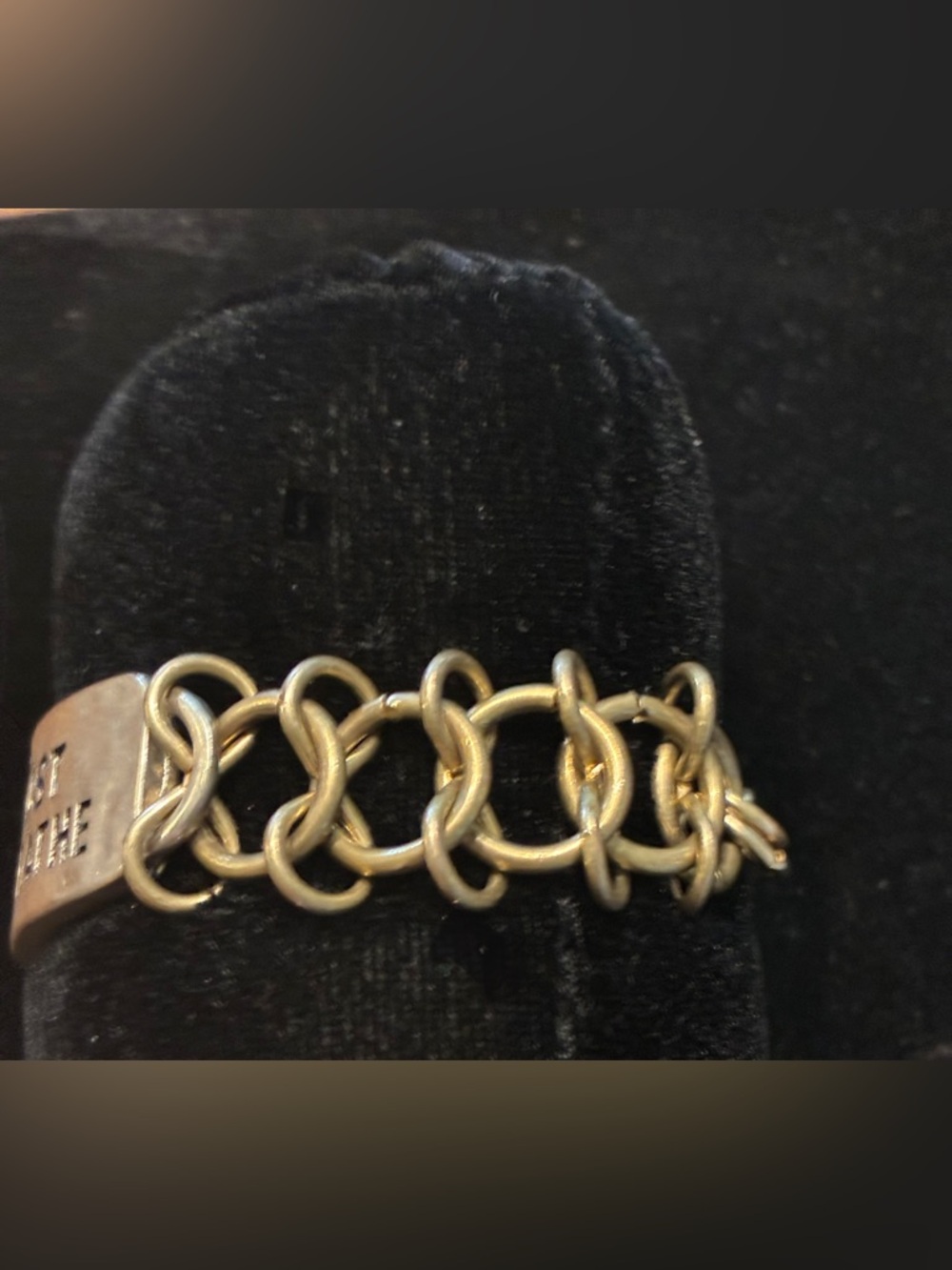 Inspirational "Just Breathe" Silver Tone (in some light gold) Bracelet @size 6 - Picture 3 of 10